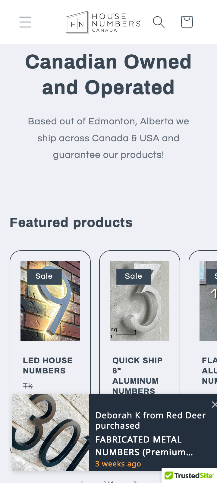 House Numbers Canada